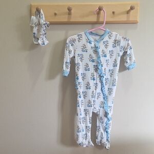 Blue Floral Kids One Piece